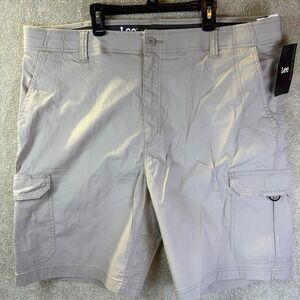 Lee Cargo Shorts Mens 40 Tan Extreme Motion Stretch Flat Front 10" Inseam NEW